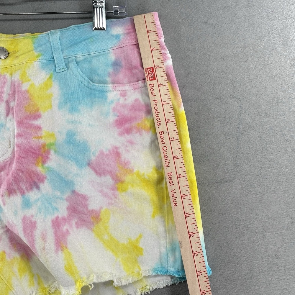 Judy Blue Womens Size X-Large Tie Dye Denim Shorts JB150082 Frayed Hem Stretch - Picture 6 of 7